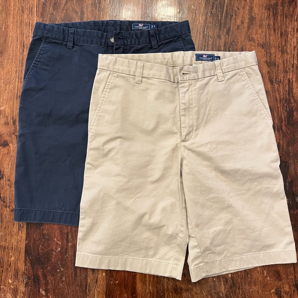 Boy’s Chino Shorts size 16. 2 pairs (khaki & nautical navy)